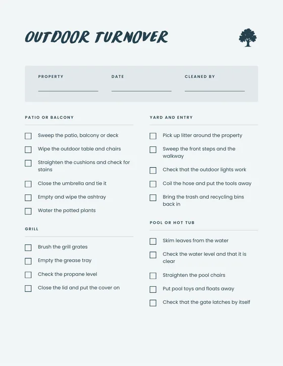 Host Checklists: sample page
